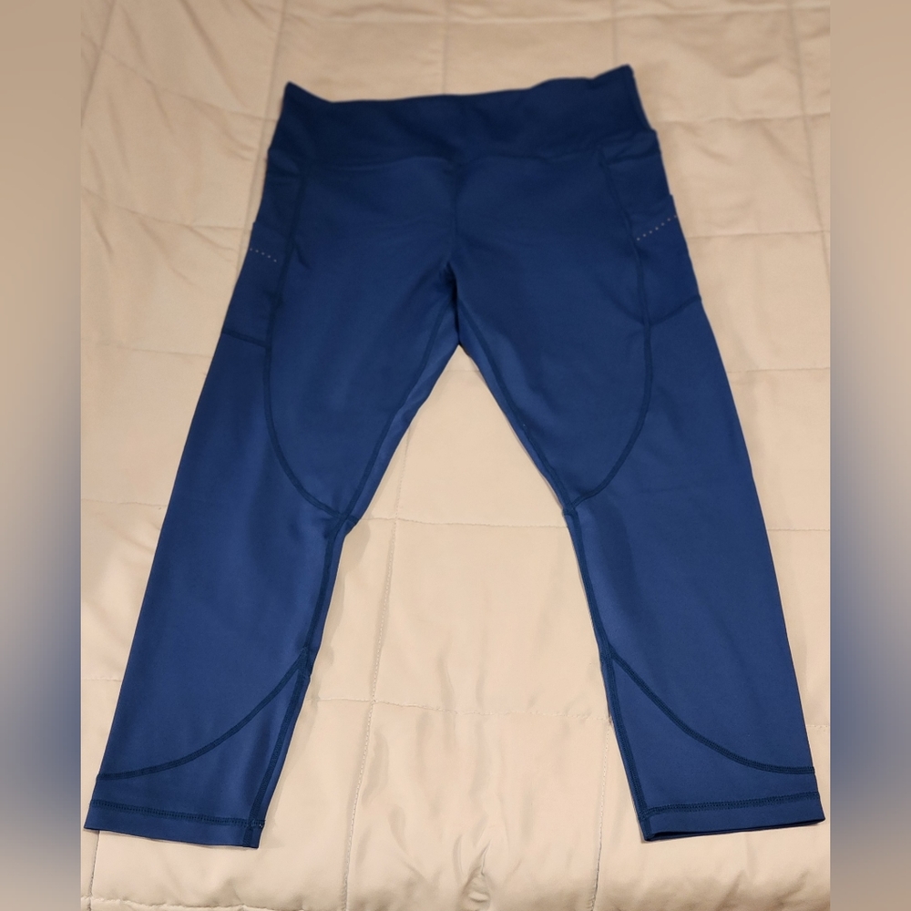 Zyia leggings royal blue light n tight with reflective dots